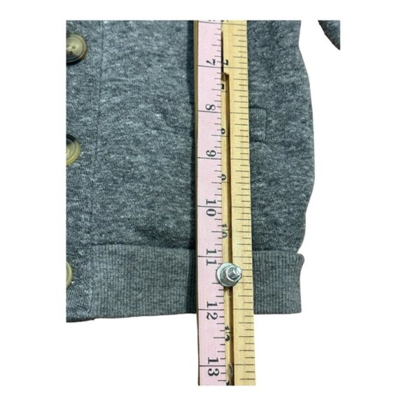 Joe Fresh Baby Cardigan 6-12M Grey Knit Button Sweater Plaid Elbow Patch Boy - Picture 2 of 7